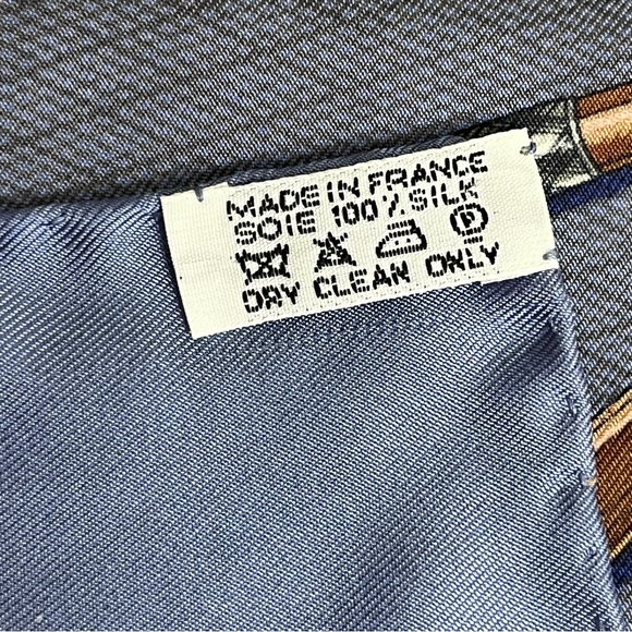 Hermes Carre Scarf 45 Small Cannes et Pommeaux Silk Navy - Picture 3 of 9